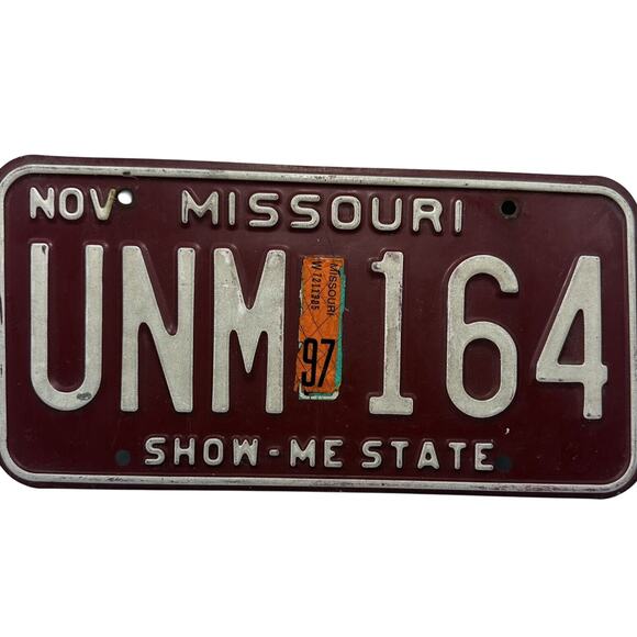 1997 VTG Missouri‎ Show-Me State License Plate UNM164 Man Cave Garage Restaurant - Picture 7 of 7